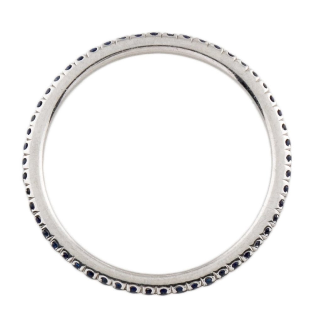 PLATINUM SAPPHIRE ETERNITY STACKABLE BAND RING - Picture 7 of 9